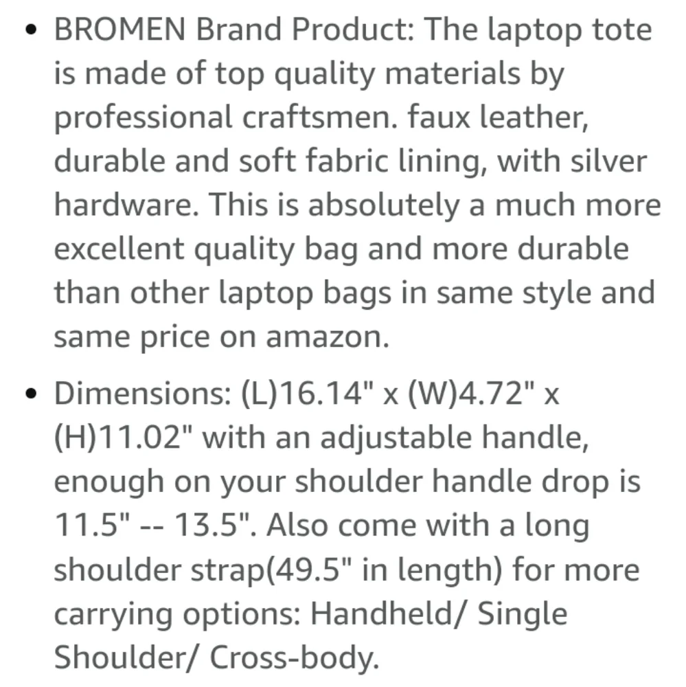 NWT Bromen Light Blue Faux Leather Laptop Bag